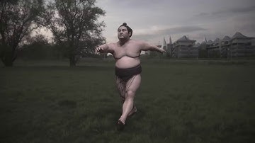 dancing sumo wrestler sculpted in Zbrush and textured