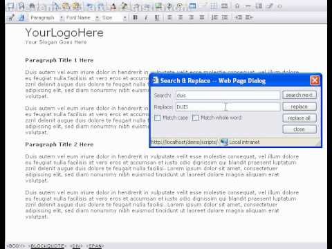 123 Shop Pro -.Search & Replace html Editor Tutorial