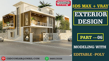 3DS MAX  MODERN HOUSE VRAY PART 6 EDITING WITH POLY