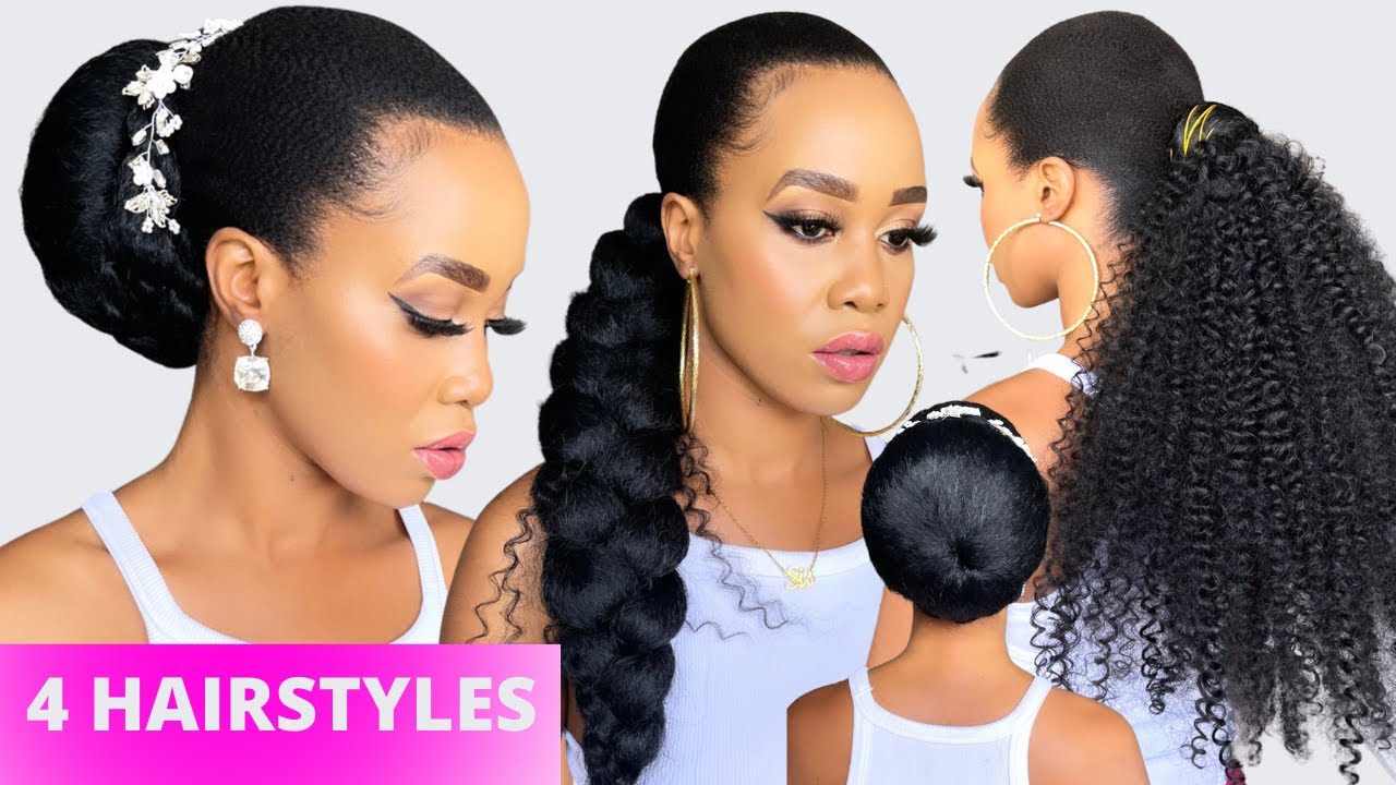 🔥3 QUICK & EASY RUBBER BAND HAIRSTYLES ON NATURAL HAIR / TUTORIALS /  Protective Style / Tupo1 