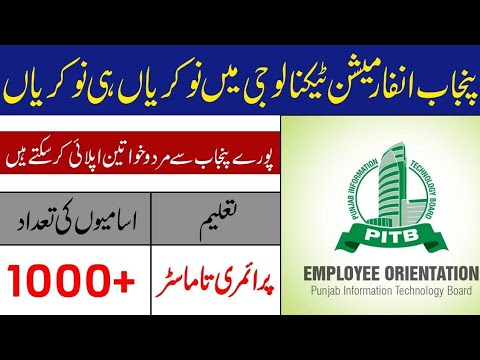 Latest Punjab Information Technology board PITB jobs 2022| Apply online PITB jobs