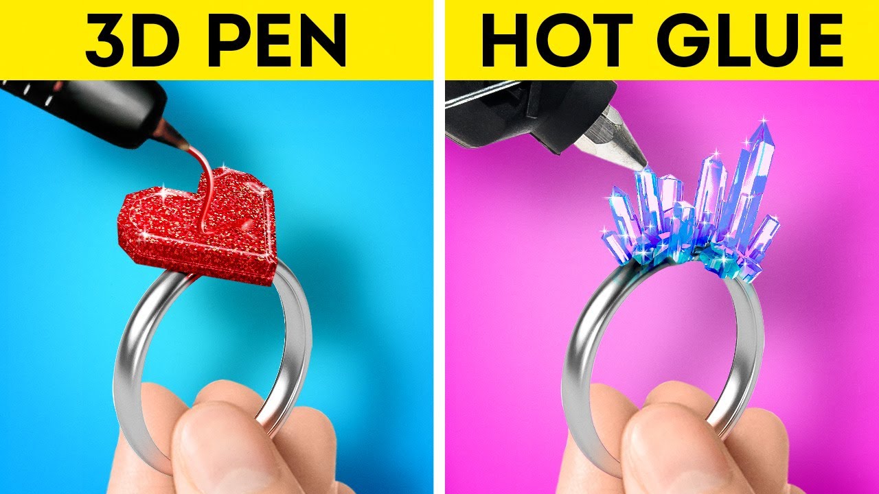 HOT GLUE vs 3D PEN || DIY Jewelry, Decor and Mini Crafts