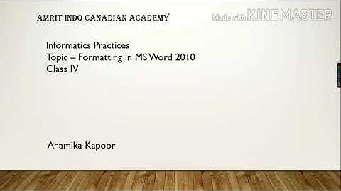 Computer class 4 chapter 4 Formatting in ms word ,video 2/2