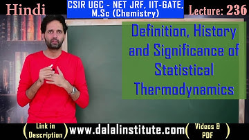 Definition, History and Significance of Statistical Thermodynamics