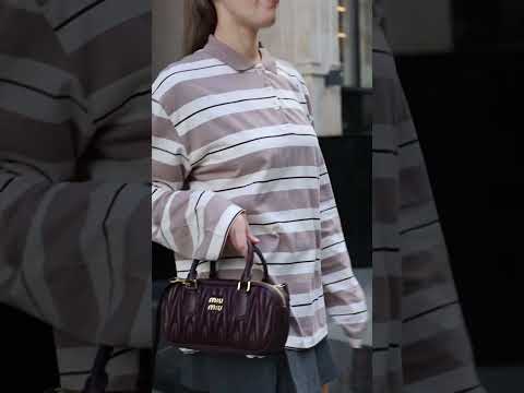 Сумка жіноча Arcadie Matelassé Nappa Leather Bag Burgundy, видео 1