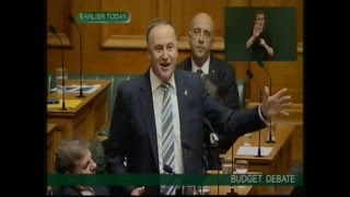 2015-05-21 - John Key Rips Labour A New One, Again (Budget, Parliament TV)