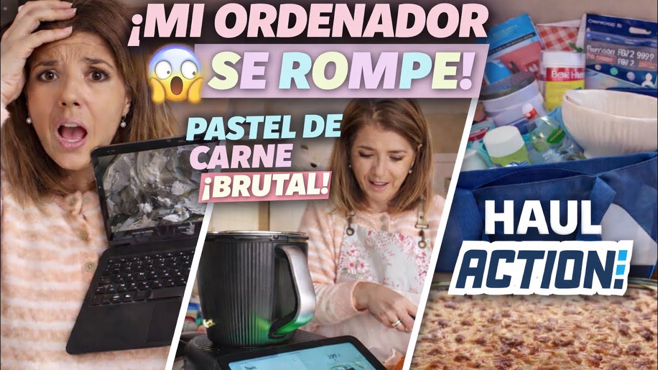 👉 Mi ordenador se rompe 😱 | Pastel de carne BRUTAL con Thermomix 7 + Haul ACTION 🛒 | VLOG REAL