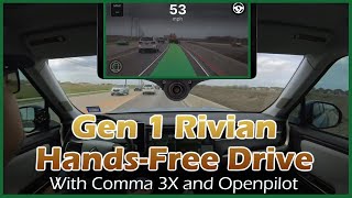 Hands-Free in a Gen 1 Rivian R1T! | Comma 3X + Openpilot Drive from Prosper to Crossroads, TX
