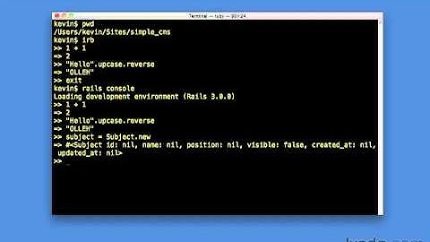 Working in the Rails console.wmv