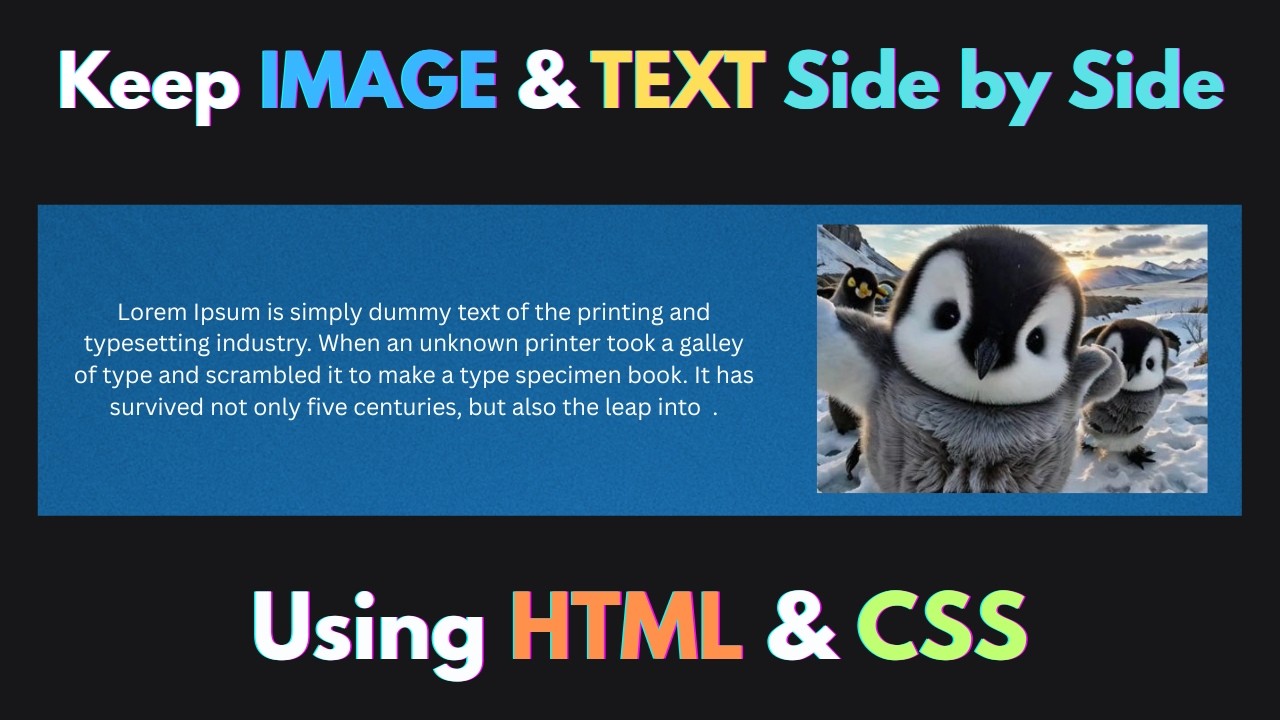 How to Keep Image & Text Side by Side using HTML & CSS - YouTube