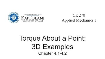 CE 270 4.1b Torque About a Point: 3D Examples