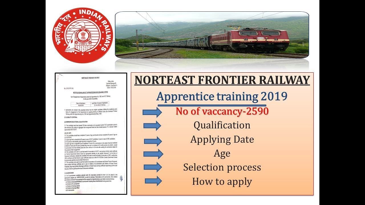 Northeast frontier railway apprenticeship training  2019
