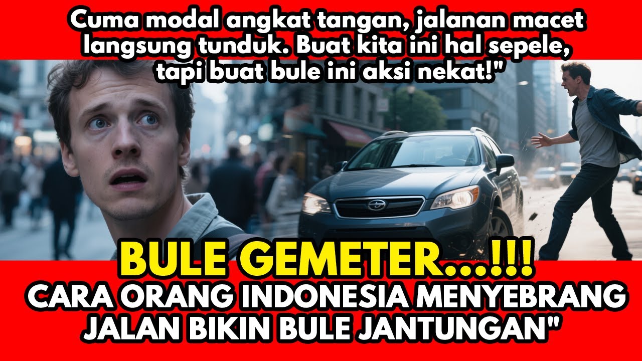 BULE GEMETAR! Dikira Aksi Nekat, Ternyata Begini Cara Orang Indonesia Menyeberang Jalan