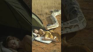 Cat Saves Sleeping Woman from Giant Snake Attack || Unbelievable Wildlife Encounter #shorts #viral
