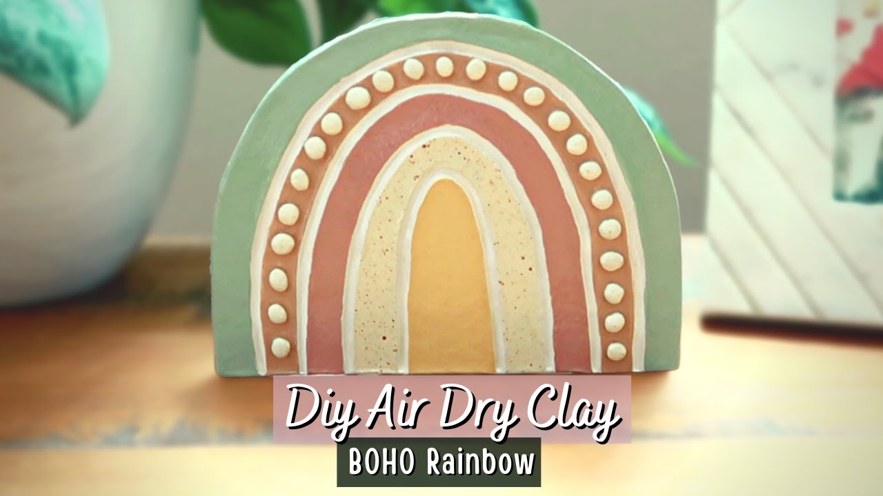 Air-dry clay rainbows