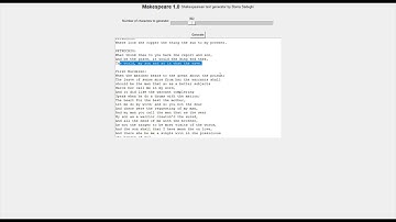 Makespeare, an AI Shakespearean Text Generator