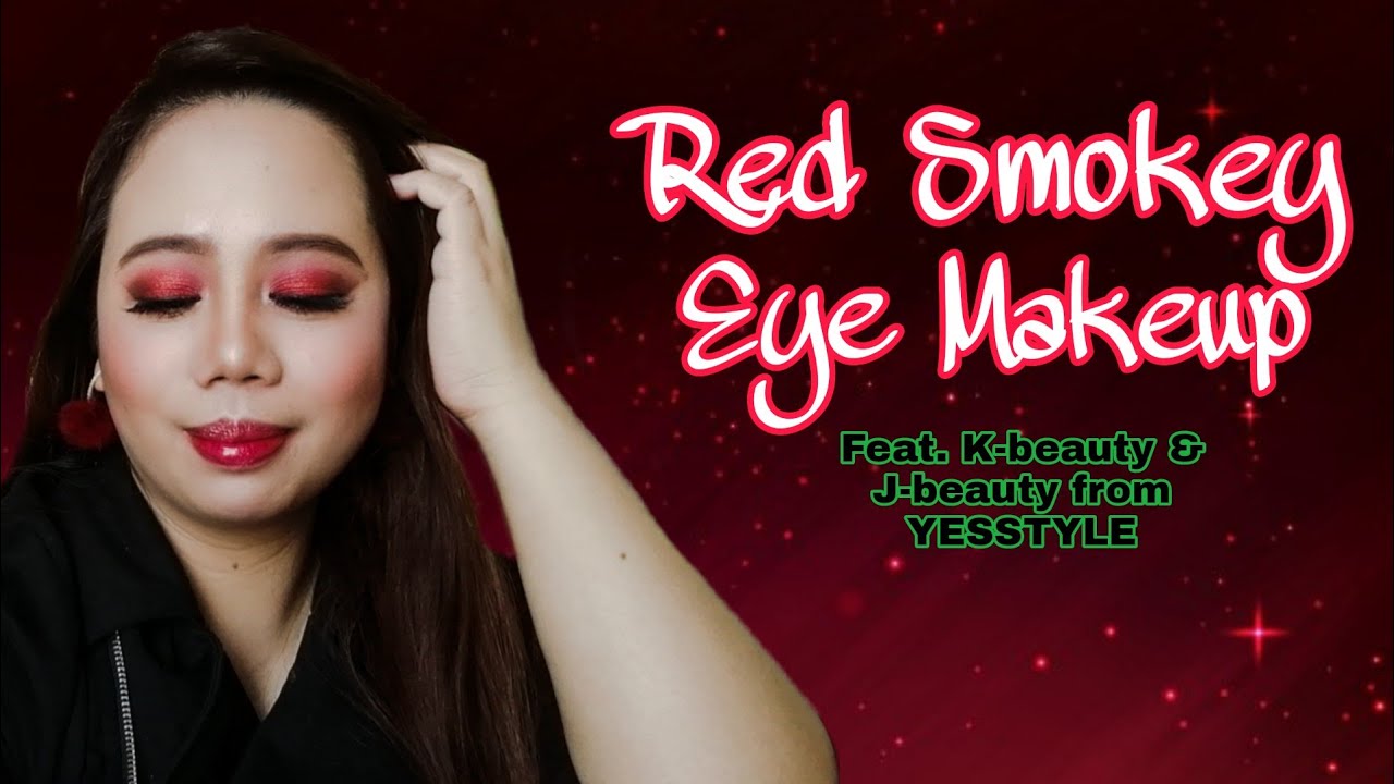 Red smokey eye makeup + quick review on YESSTYLE k-beauty & j-beauty product