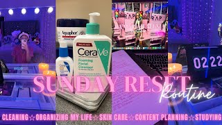 Sunday Reset Routine Vlog Deep Cleaning, Content Planning, Skincare, Studying