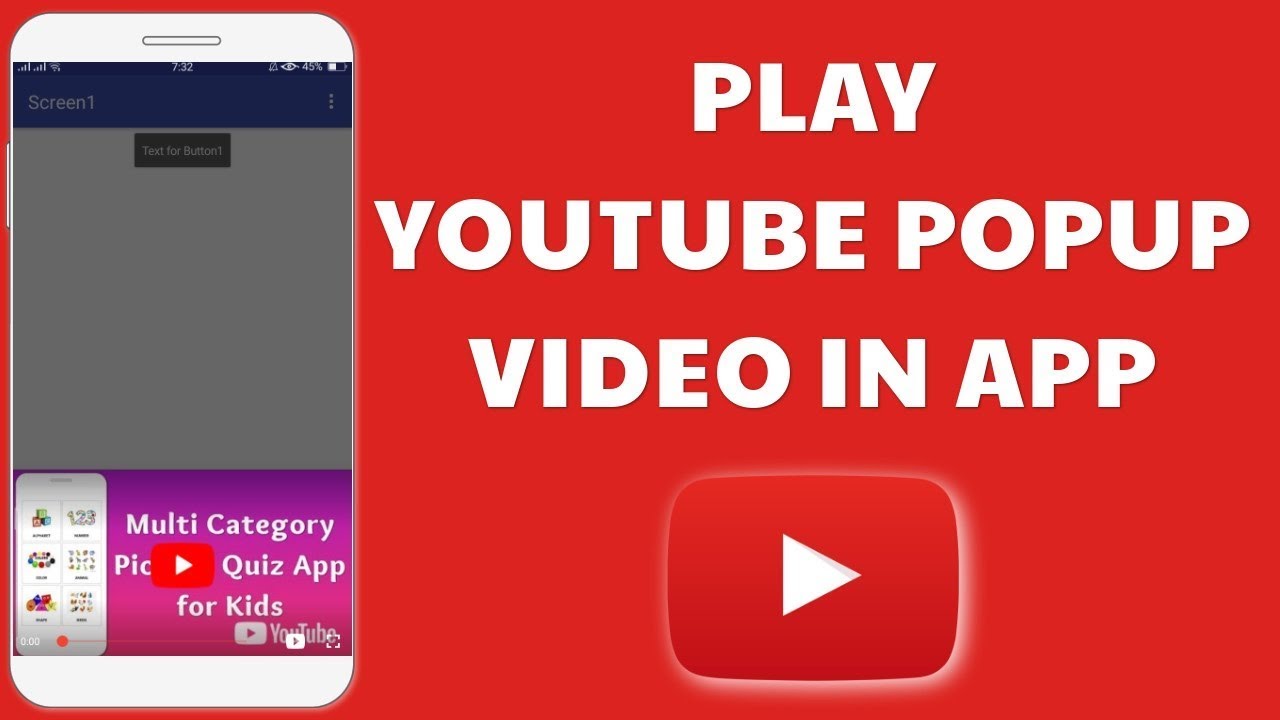 Play YouTube Popup Video in Your App - Popup YouTube Video in Kodular