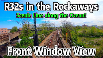⁴ᴷ⁶⁰ Front Window View: NYC Subway - R32 Trains in the Rockaways!
