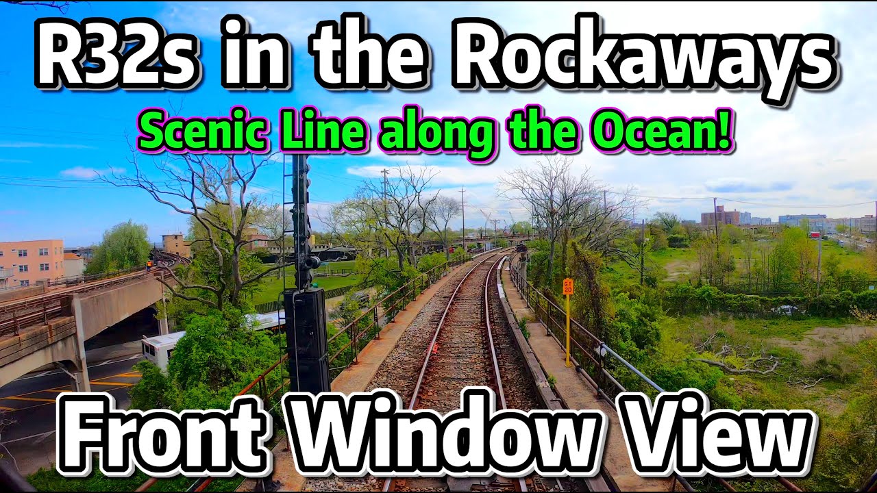 ⁴ᴷ⁶⁰ Front Window View: NYC Subway - R32 Trains in the Rockaways!