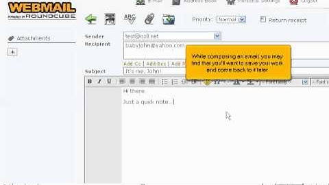 How to save a draff message in RoundCube - Roundcube Tutorials