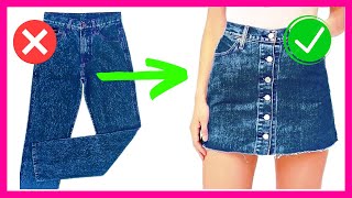 💡TRANSFORME CALÇA VELHA EM SAIA LINDA E FÁCIL DE FAZER