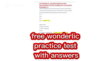 free wonderlic practice test with answers