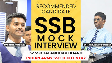 SSB Mock Interview of Recommended Candidate from 32 SSB Jalandhar Board | SSC Tech Army Entry | NDI
