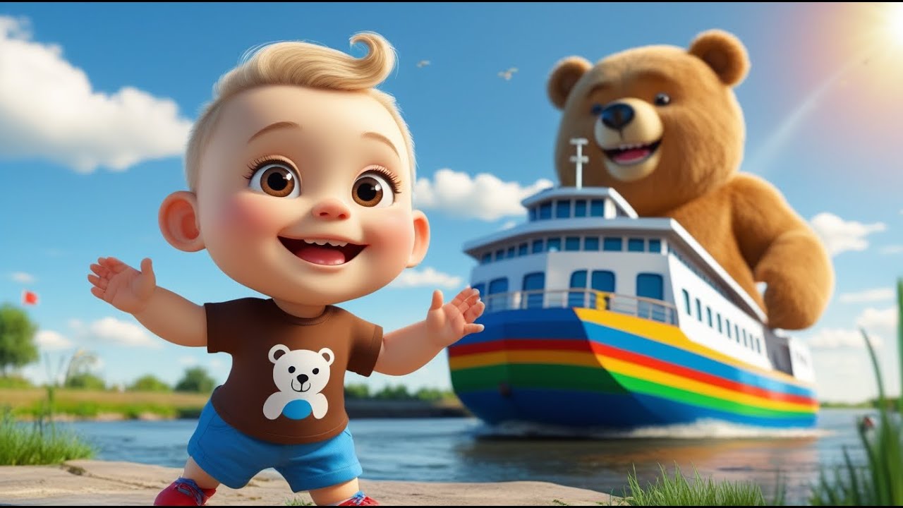 Bear Sails Ferry Boat Journey | Fun Kids Song | Playful Animal Adventure Rhyme