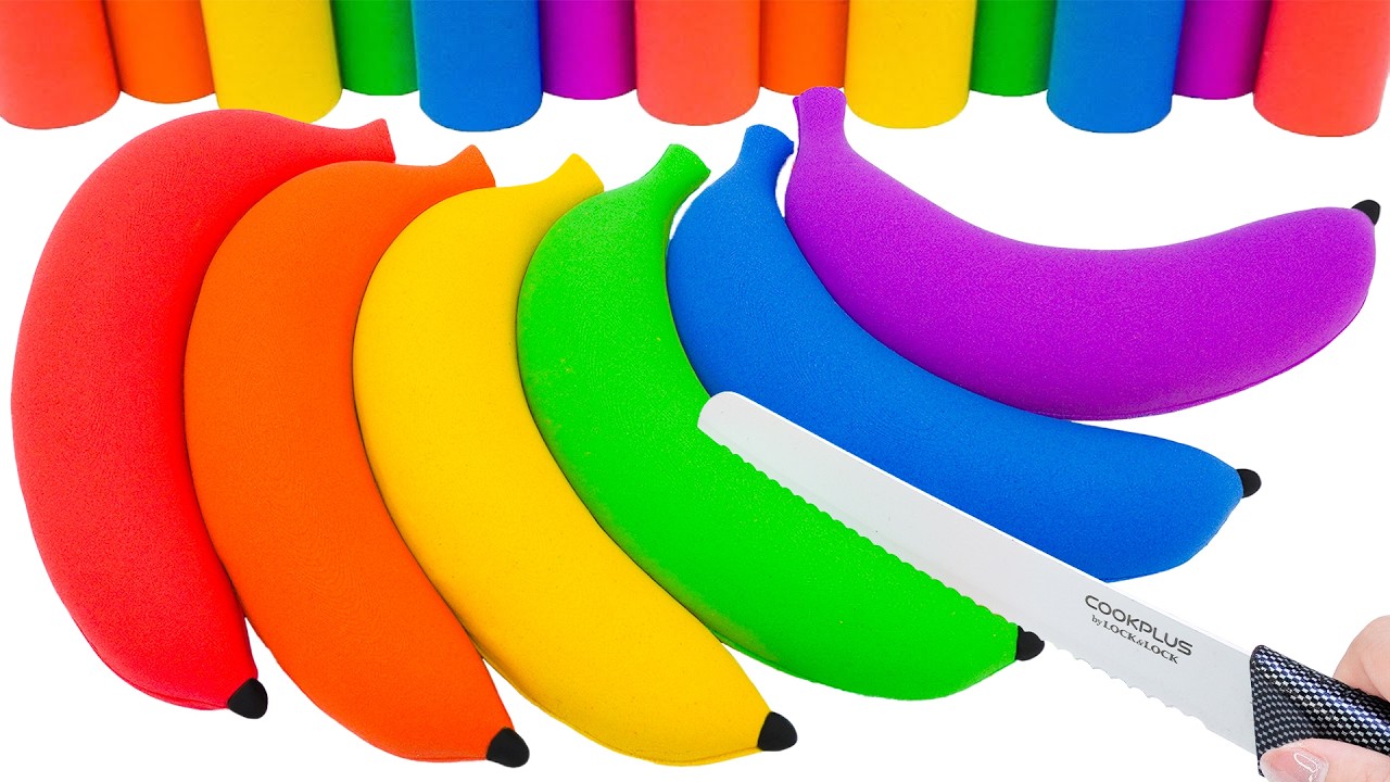 Satisfying Video | How To Make Rainbow Banana From Kinetic Sand Cutting ASMR | Yo Yo Candy