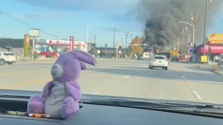 Car Footage: Dramatic RV Fire Captured on Roadside || WooGlobe