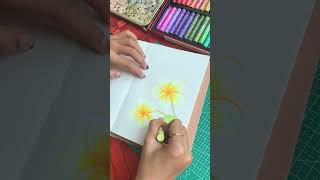 bunga kamboja #botanicalart #art #botanicaldrawing #crayondrawing #drawing #oilpastel #kamboja