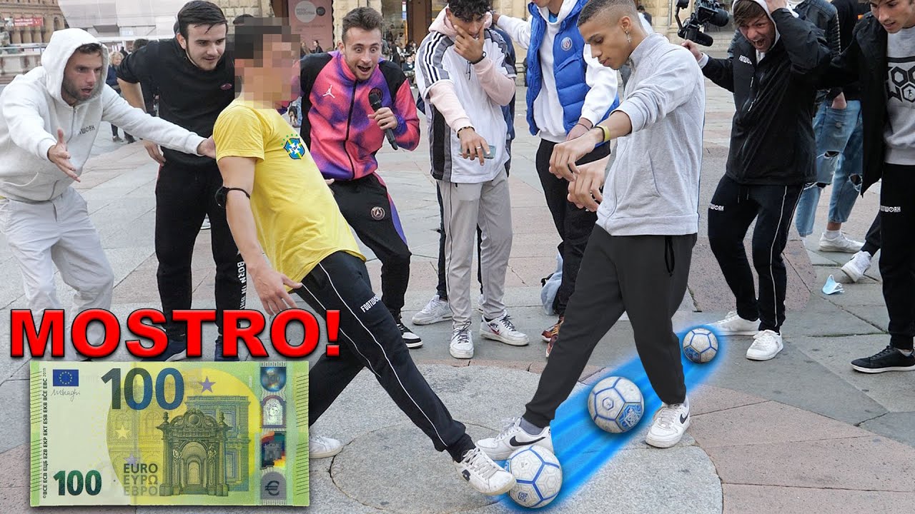 VINCI 100 EURO se riesci a fargli TUNNEL! *CALCIATORI MOSTRUOSI!!