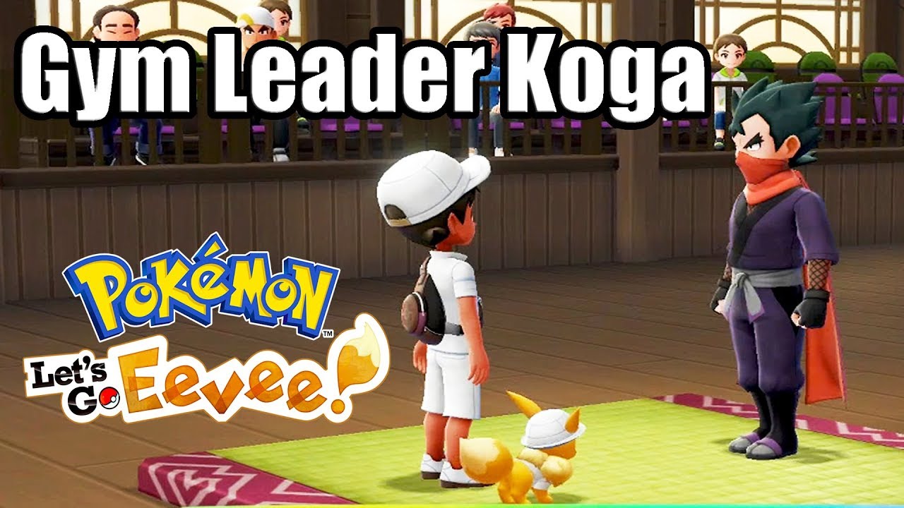 Pokemon Lets Go Eevee Gameplay Fuchsia City Gym Leader Koga Battle