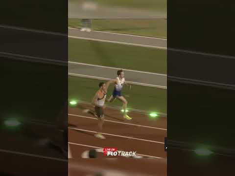 Nathan Green barely holds off Sam Ellis to win the #BryanClay2025 Elite 1500m. He goes 3:35.52.