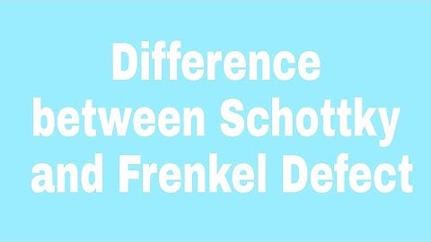 Difference between Schottky and Frenkel Defect | Class 12| Chemistry