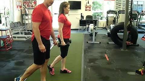 Dumbbell Staggered Stance OH Shoulder Press