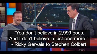 Ricky Gervais Dropping Logic Bombs, (about God/religion) Spot On!