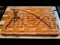 The Pole Vault cutting board VER 2 / chopping board. Wood inlay 4K video. Cnc inlay