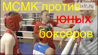 Russian boxing champion vs 3 young boxers