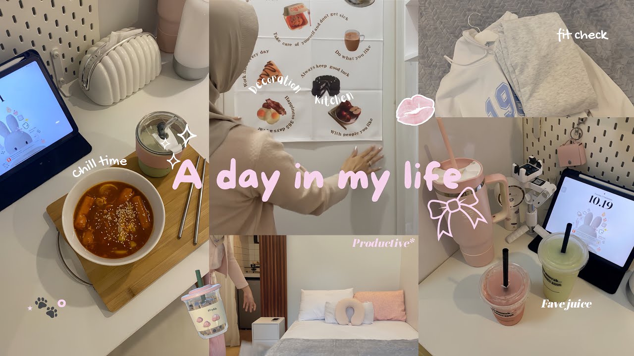 A DAY IN MY LIFE 💭🎀 || Productive day, kitchen decor, chill time, cozy night ✮⋆˙