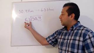 A car travels 50.4 kilometers on 6.4 liters of gasoline. What was its mileage?