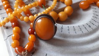 Редкое антикварное кольцо с янтарем, amber ring