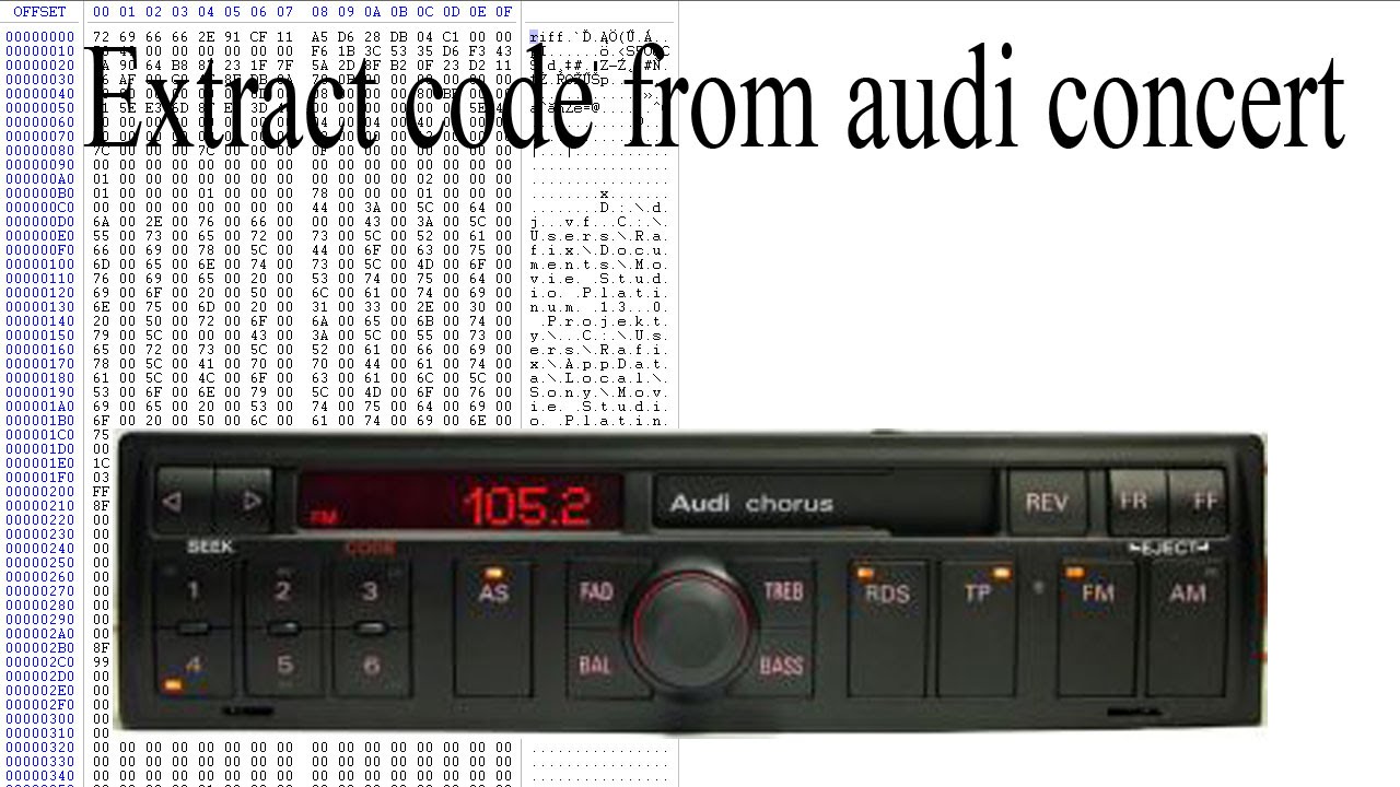 whre to find audi radio code