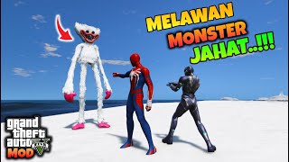 GTA 5 MOD SUPER KAK ROS DIBANTU SPIDERMAN MENGALAHKAN MONSTER JAHAT