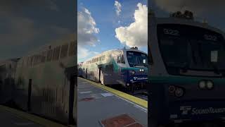 Northbound Sounder Train Sdrx 322 1520 Departing The Tacoma Dome Station.