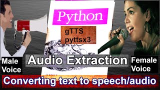 [Python] How to convert text to speech | Get male and female voice🎶 | Adjust speed and volume🎤
