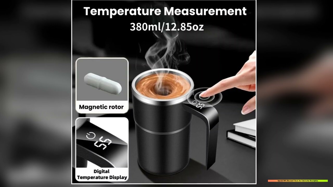 380ML Mini Electric Coffee Self Mixing Mug IP67 Waterproof Food Safe Coffee Mug USB Rechargeable