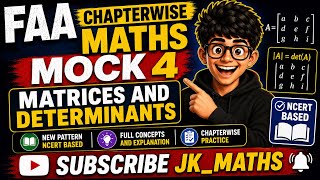 MOCK TEST FAA | MATRICES AND DETERMINANTS | Finance Accounts #jkssb #faa #jk_maths #jk_maths #ssc